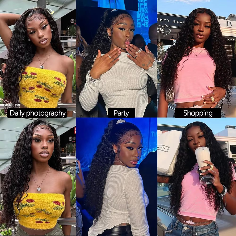 Human Hair Wigs 13X4 Deep Wave Frontal Wig Lace Wig 13X6 Human Hair 200 Density Human Hair Wig Curly Lace Front Human Hair Wig
